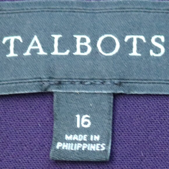 Talbots Plus Size Dark Blueberry Purple Classic 1 Button Blazer Jacket Sz 16 - Picture 6 of 7